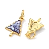 Christmas Brass Enamel Pendants KK-H534-08G-2