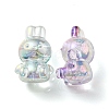 UV Plating Rainbow Iridescent Transparent Acrylic Bubble Beads OACR-C007-02-2