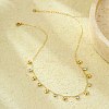 304 Stainless Steel Clear Cubic Zirconia Flat Round & Shell Shaped Bib Necklaces for Women NJEW-U031-08G-02-1