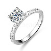 Rhodium Plated 925 Sterling Silver Pave 9.4x5.6mm Moissanite Finger Rings WG6D295-57-4