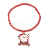 5Pcs Christmas Alloy Enamel Charm Bracelets BJEW-JB12409-3