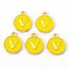 Golden Plated Alloy Enamel Charms X-ENAM-S118-09V-1