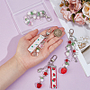 4Pcs 4 Colors Strawberry Pendant Decorations HJEW-PH0001-98-3