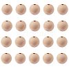 Round Unfinished Wood Beads WOOD-PH0004-30mm-LF-2