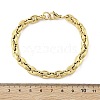 304 Stainless Steel Coffee Bean Chain Bracelets for Women Men BJEW-F488-01G-02-5