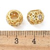 Brass Micro Pave Clear Cubic Zirconia European Beads KK-K298-34G-2