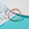 Natural Sunstone Rondelle Beaded Stretch Bracelets for Women BJEW-JB08956-02-2
