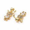 Brass Micro Pave Clear Cubic Zirconia Pendants ZIRC-F135-12G-3