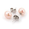 Natural Pearl Beads Ear Studs EJEW-JE02880-03-2