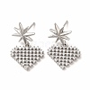 Rack Plating Brass Micro Pave Cubic Zirconia Stud Earrings EJEW-H091-29P-1