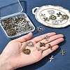 60Pcs 6 Styles Tibetan Style Alloy Pendants TIBEP-FS0001-24-10
