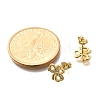 Clover Brass Micro Pave Clear Cubic Zirconia Stud Earrings EJEW-C126-02G-5