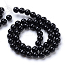 Natural Black Onyx Round Bead Strands X-G-T055-8mm-10-2