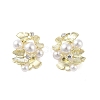 Brass with Resin Imitation Pearl Stud Earrings EJEW-B046-02G-2