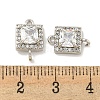 Brass Pave Clear Cubic Zirconia Connector Charms KK-P275-43P-3