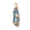 Electroplated Natural Quartz Crystal Dyed Copper Wire Wrapped Pendants PALLOY-JF02326-05-3