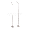 Tarnish Resistant Long Chain with Round Ball Dangle Stud Earrings EJEW-A067-13P-4