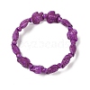 Synthetic Turquoise Tortoise Beaded Stretch Bracelet for Women BJEW-WH0018-16C-1