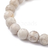 8mm Round Natural Maifanite/Maifan Stone Beads Stretch Bracelet BJEW-JB07088-02-4