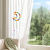 1Pc Colorful Glass Beaded Woven Net Suncatchers AJEW-CY0001-95B-7