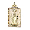 Brass Micro Pave Cubic Zirconia Pendants with Enamel KK-H458-03G-17-1