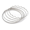 5Pcs 304 Stainless Steel Bangle Set for Women BJEW-S162-01C-P-4