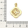 Brass Micro Pave Clear Cubic Zirconia Pendants KK-B171-03G-02-3