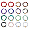 ANATTASOUL 16Pcs 16 Style Natural & Synthetic Mixed Gemstone Round Beaded Stretch Rings Set for Women RJEW-AN0001-01-1