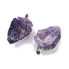 Raw Rough Natural Amethyst Pendants G-G162-01P-02-2