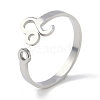 Non-Tarnish Constellations 304 Stainless Steel Open Cuff Ring for Women RJEW-L122-001P-11-1