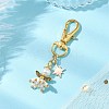 Angel Glass Seed Beaded Pendant Decorations HJEW-MZ00166-04-2