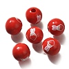 Valentine's Day Element Printed Wood Beads WOOD-R002-01-22-1