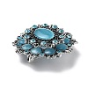 Baroque Flower Alloy Rhinestone Brooches with Cat Eye JEWB-Z034-08AS-2