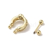 Rack Plating Brass Pave Clear Cubic Zirconia Nose Studs for Women Men EJEW-C097-23B-G-2