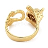 Cat Rack Plating Brass Micro Pave Cubic Zirconia Open Cuff Rings for Women RJEW-Z059-24G-3