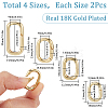 SUNNYCLUE 8Pcs 4 Styles Brass Twister Clasps KK-SC0004-80-2