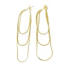 Brass Snake Chains Tassel Dangle Stud Earrings for Women EJEW-H092-11G-1