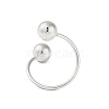 Non-Tarnish 304 Stainless Steel Round Open Cuff Rings RJEW-S418-06P-3