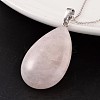 Teardrop Platinum Tone Brass Natural & Synthetic Mixed Stone Pendants G-F267-07-2