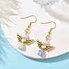 Angel Antique Golden Alloy & Resin Dangle Earrings EJEW-JE05686-10-2