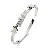 Non-Tarnish 304 Stainless Steel Butterfly Hinged Bangle for Women BJEW-D055-05P-1