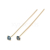 Brass Micro Pave Cubic Zirconia Stud Earring Findings CU-CBA4618-01G-06-1