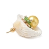 Natural Shell & Round Glass Pendants PALLOY-MZ00912-03-4
