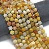 Natural Golden Silk Jade Beads Strands G-K389-A30-01-2