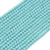 Eco-Friendly Dyed Glass Pearl Round Beads Strands HY-A002-4mm-RB104-1