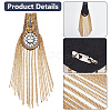 Fashion Iron Chain Tassel Epaulettes AJEW-WH0419-16G-3