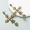 Cross Alloy Rhinestone Dangle Stud Earrings for Women PW-WG8055A-02-2