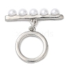 Brass with ABS Imitation Pearl Toggle Clasps KK-N254-89P-1