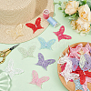 32Pcs 8 Colors Polyester Butterfly Lace Appliques DIY-FG0005-70-5