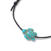 4Pcs 4 Colors Synthetic Turquoise Turtle Braided Bead Bracelets Set BJEW-JB11083-02-4